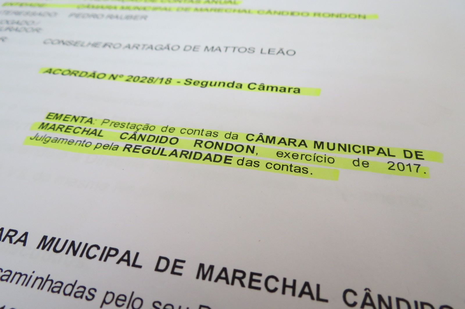 Tribunal aprova sem ressalvas contas de 2017 da Câmara 